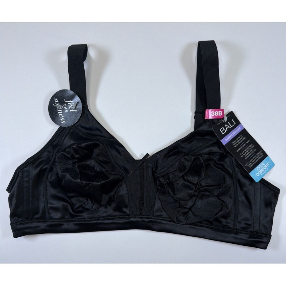 Bali Black Wire-Free Cool Comfort Classic Comfort Bra 38B
